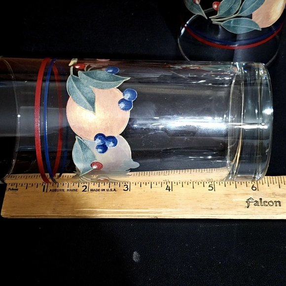 3) Corelle Abundance Drinking Glasses 14oz Tumblers Corning vintage fruit - Picture 8 of 9